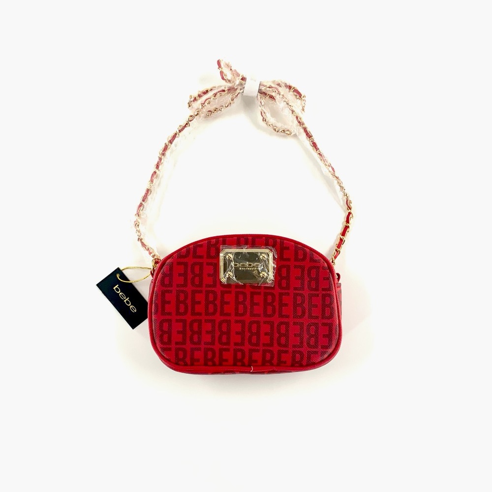 NWT bebe Candy Apple James Oval Camera Crossbody